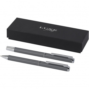 Logo trade promotional merchandise image of: Lucetto recycled aluminium ballpoint and rollerball pen gift set