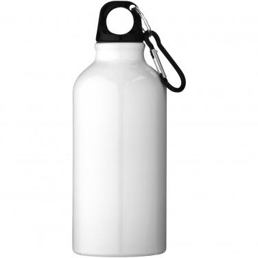 Logo trade promotional merchandise photo of: Oregon 400 ml RCS certified recycled aluminium water bottle with carabiner