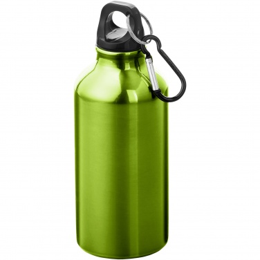 Logo trade promotional product photo of: Oregon 400 ml RCS certified recycled aluminium water bottle with carabiner