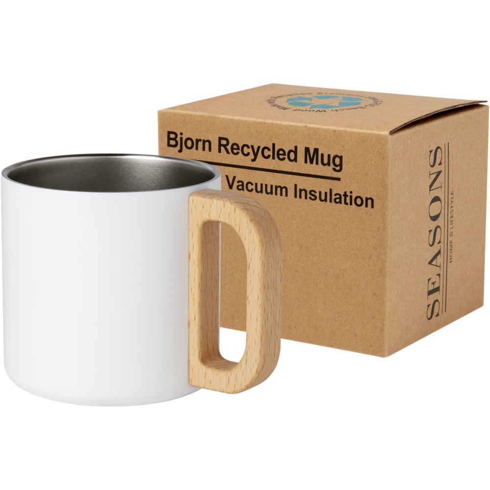 Logo trade promotional giveaways image of: Bjorn 360 ml RCS certified recycled stainless steel mug with copper vacuum insulation