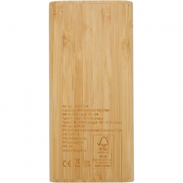 Logo trade promotional merchandise photo of: Tulda 10.000 mAh bamboo power bank