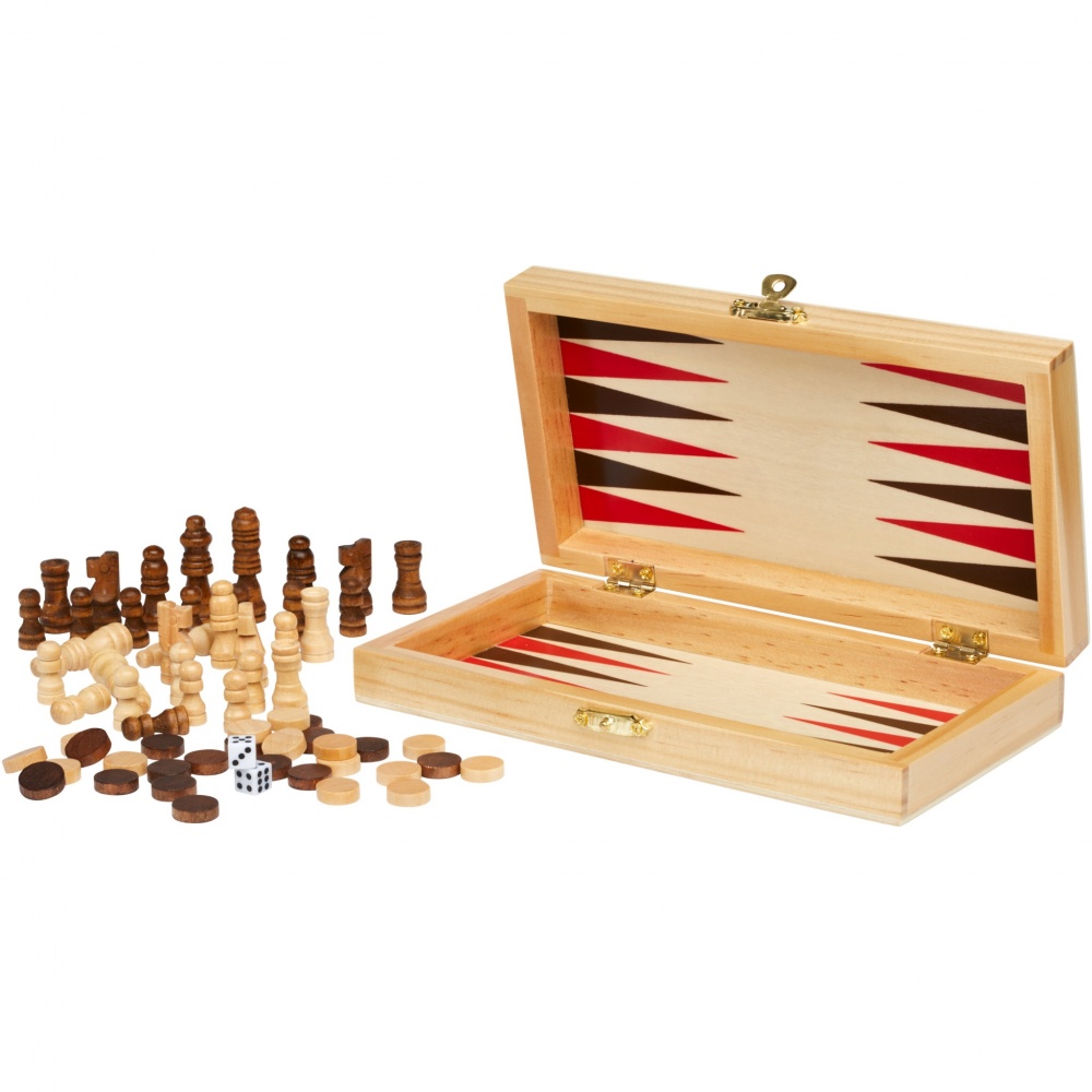 Logotrade advertising product image of: Mugo 3-in-1 wooden game set