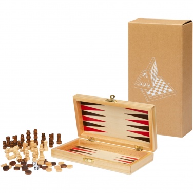 Logotrade promotional item picture of: Mugo 3-in-1 wooden game set