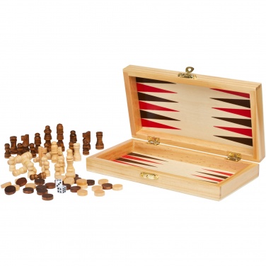 Logo trade promotional giveaway photo of: Mugo 3-in-1 wooden game set