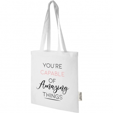 Logo trade promotional items image of: Madras 140 g/m2 GRS recycled cotton tote bag 7L