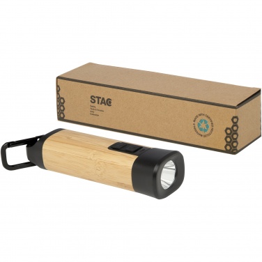 Logotrade advertising products photo of: Kuma bamboo/RCS recycled plastic torch with carabiner