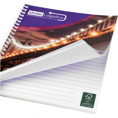 Logo trade advertising products image of: Desk-Mate® A5 spiral notebook with printed back cover