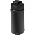 Baseline 500 ml recycled sport bottle with flip lid, Solid black / Solid black