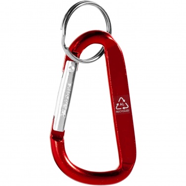 Logo trade promotional items image of: Timor RCS recycled aluminium carabiner keychain