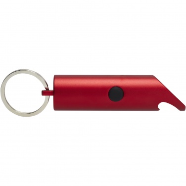 Logotrade promotional giveaway image of: Flare RCS recycled aluminium IPX LED light and bottle opener with keychain