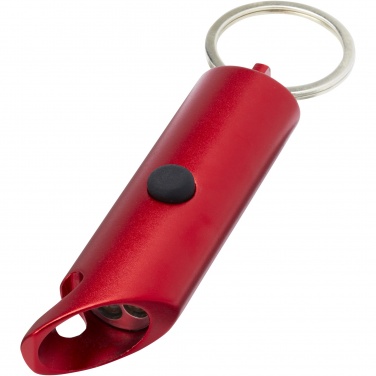 Logo trade promotional giveaways image of: Flare RCS recycled aluminium IPX LED light and bottle opener with keychain