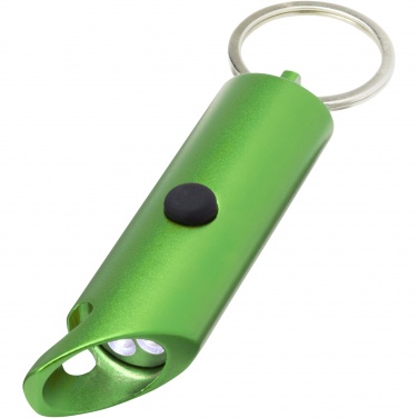 Logotrade promotional giveaway image of: Flare RCS recycled aluminium IPX LED light and bottle opener with keychain