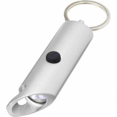 Logotrade promotional gifts photo of: Flare RCS recycled aluminium IPX LED light and bottle opener with keychain