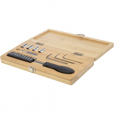 Logotrade corporate gift image of: Rivet 19-piece bamboo/recycled plastic tool set