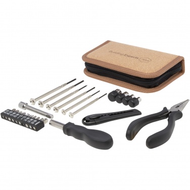 Logo trade business gift photo of: Spike 24-piece RCS recycled plastic tool set with cork pouch