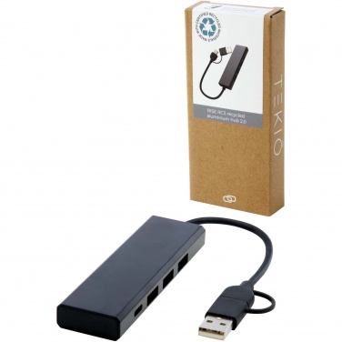 Logotrade corporate gift image of: Rise RCS recycled aluminium USB 2.0 hub