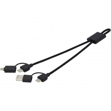 Logo trade promotional merchandise image of: Connect 6-in-1 RCS recycled aluminium 45W quick charge & data transfer cable