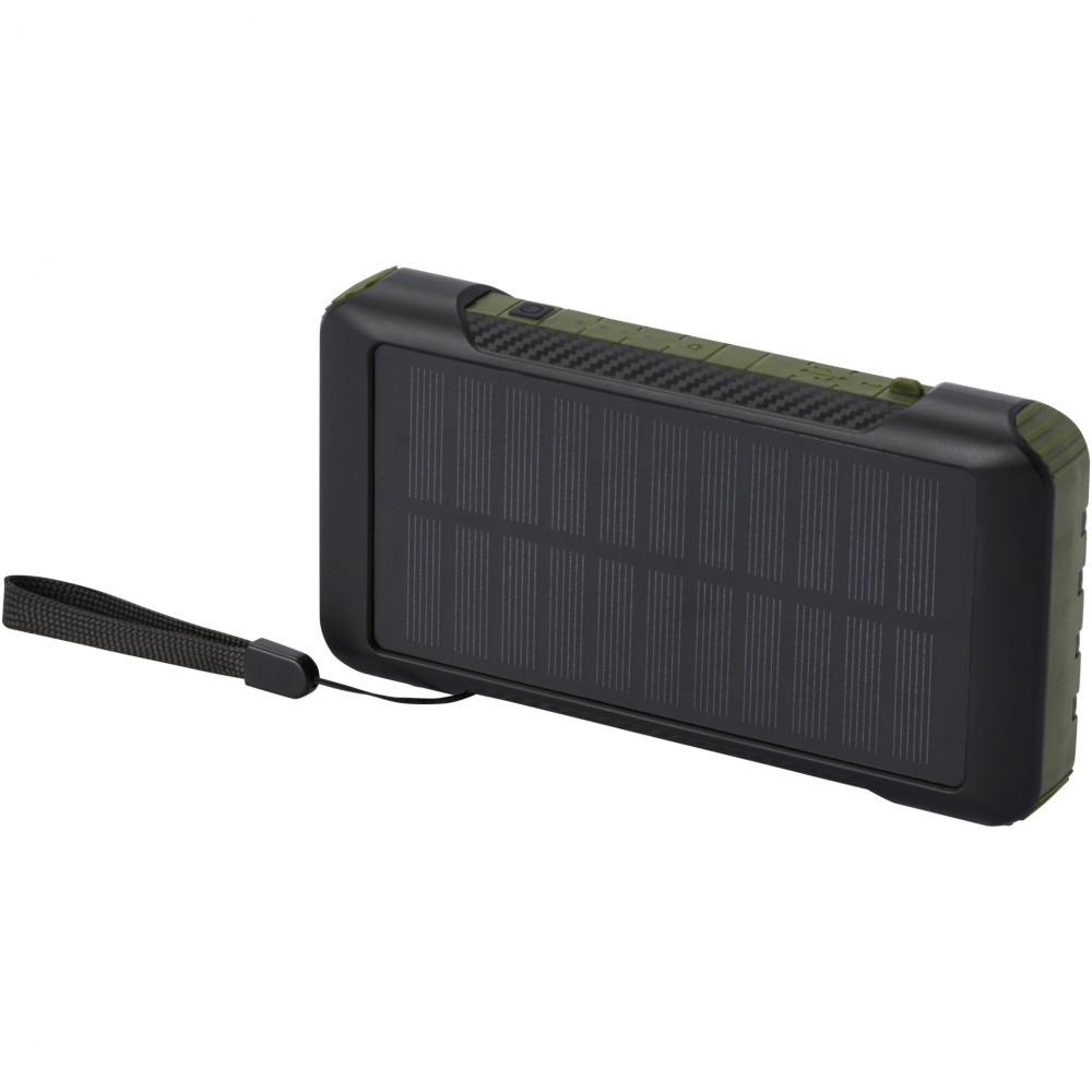 Logo trade promotional gifts picture of: Soldy 10.000 mAh RCS recycled plastic solar dynamo power bank 