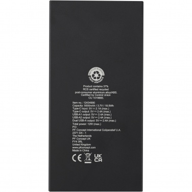 Logo trade advertising product photo of: Connect 5000 mAh recycled aluminium power bank 