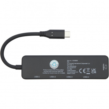 Logo trade promotional merchandise image of: Loop RCS recycled plastic multimedia adapter USB 2.0-3.0 with HDMI port