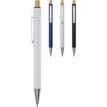 Logo trade promotional gifts picture of: Cyrus recycled aluminium ballpoint pen (blue ink)