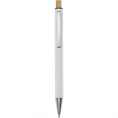 Logo trade promotional merchandise picture of: Cyrus recycled aluminium ballpoint pen (blue ink)