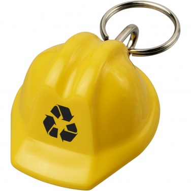 Logo trade promotional gifts image of: Kolt hard hat-shaped recycled keychain