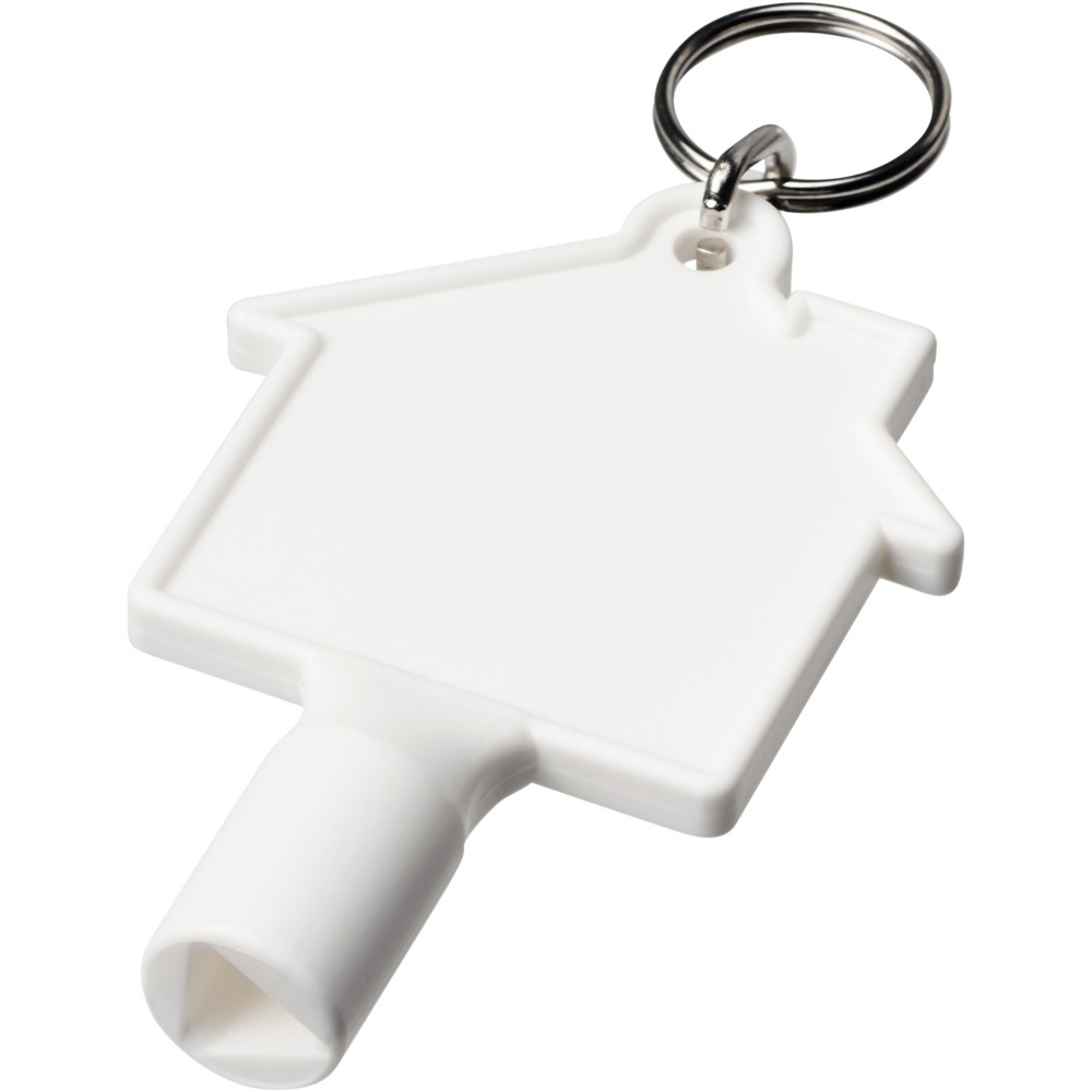 Logo trade promotional giveaways image of: Maximilian house-shaped recycled utility key keychain