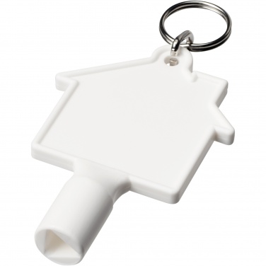 Logotrade promotional merchandise picture of: Maximilian house-shaped recycled utility key keychain