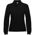 Estrella long sleeve women's polo, Solid black