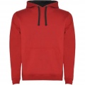 Urban men's hoodie, Red / Solid black