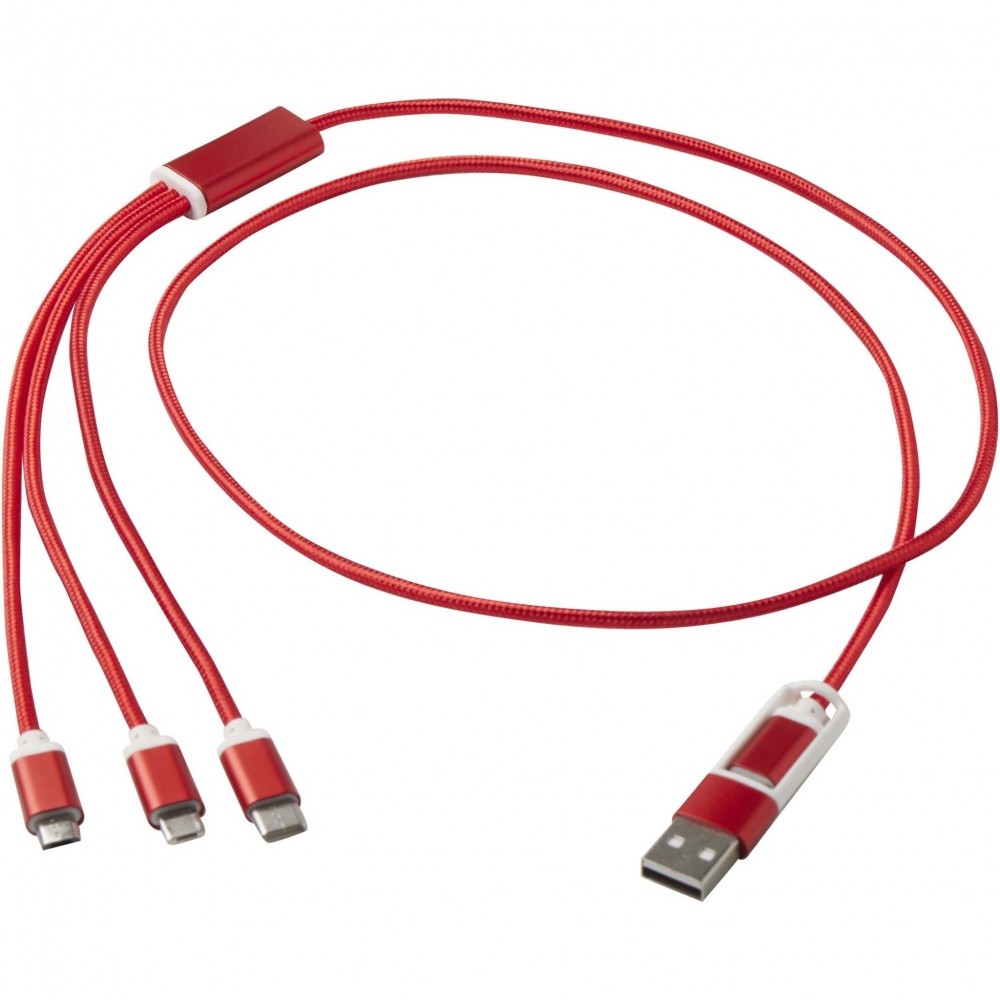 Logo trade promotional giveaways image of: Versatile 5-1 recycled aluminium charging cable