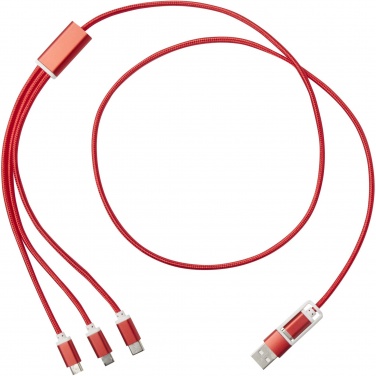 Logo trade advertising products image of: Versatile 5-1 recycled aluminium charging cable