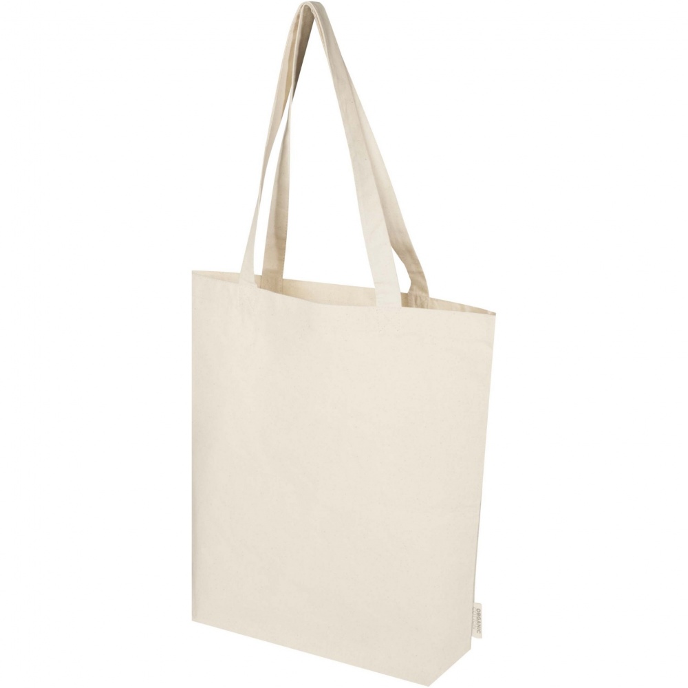 Logo trade promotional products image of: Orissa 180 g/m² organic wide bottom tote bag 11L