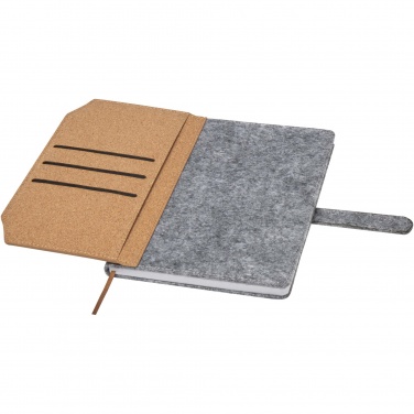 Logotrade promotional merchandise picture of: Viviana A5 recycled felt and cork notebook