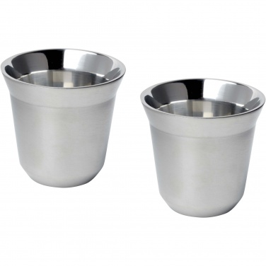 Logotrade promotional merchandise photo of: Duo 80 ml RCS certified stainless steel espresso cup set 