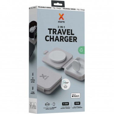 Logo trade promotional item photo of: Xtorm XWF21 15W foldable 2-in-1 wireless travel charger