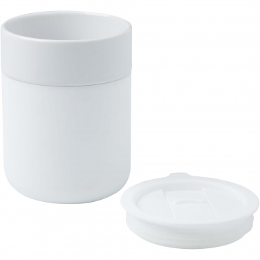 Logotrade promotional gift picture of: Java 330 ml ceramic tumbler with silicone wrap and plastic lid