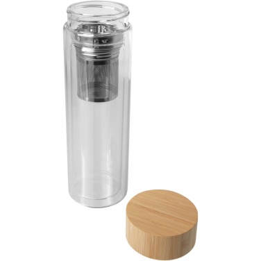 Logotrade promotional giveaway picture of: Bailey 400 ml borsilicate glass infuser bottle with bamboo lid