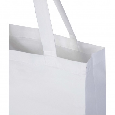 Logotrade business gift image of: Madras 140 g/m² GRS recycled cotton gusset tote bag