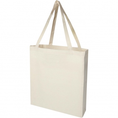 Logo trade corporate gifts picture of: Madras 140 g/m² GRS recycled cotton gusset tote bag