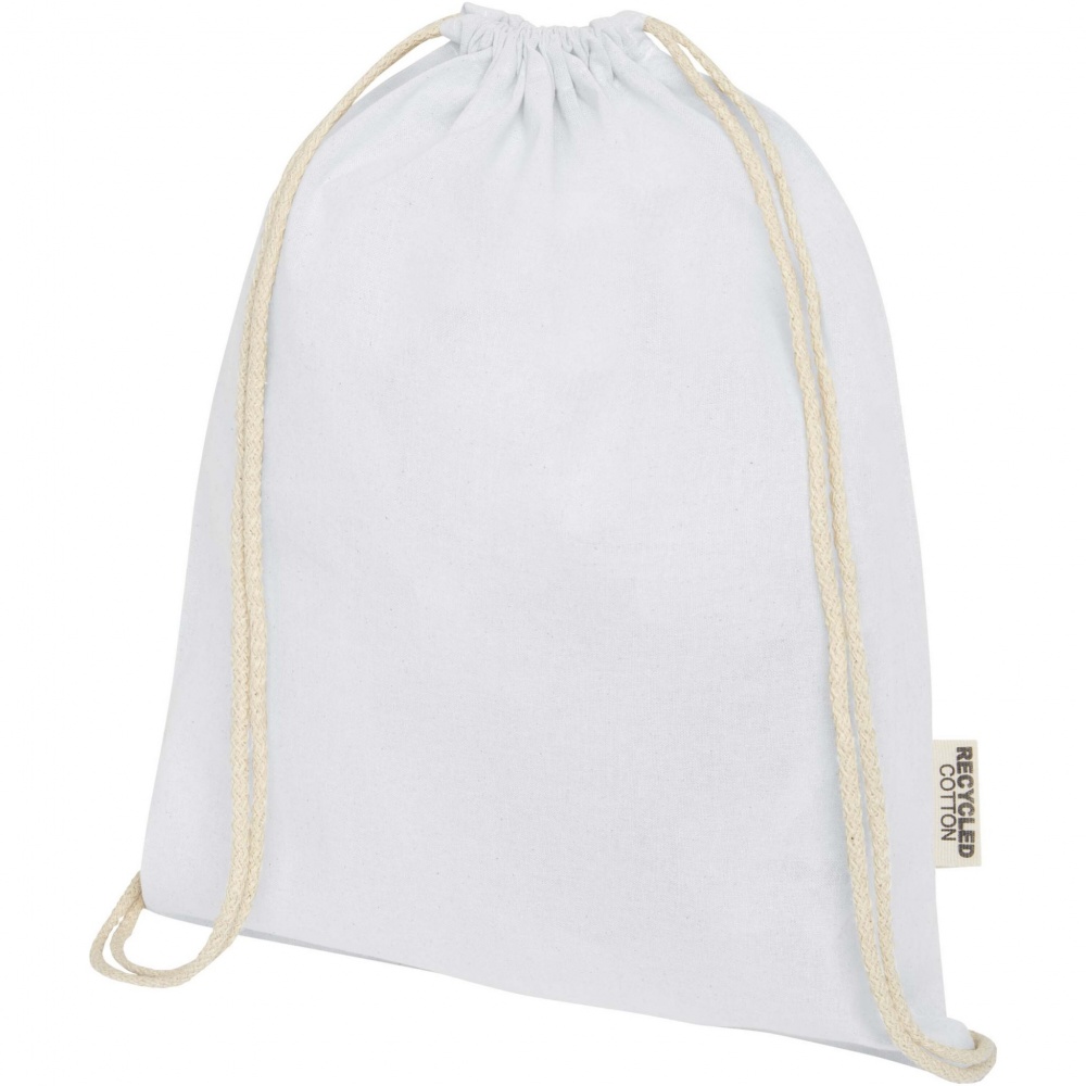 Logo trade promotional item photo of: Oregon 140 g/m² GRS recycled cotton drawstring bag