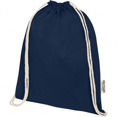 Logo trade promotional merchandise image of: Oregon 140 g/m² GRS recycled cotton drawstring bag