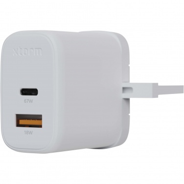 Logo trade corporate gifts image of: Xtorm XEC067G GaN² Ultra 67W wall charger - UK plug