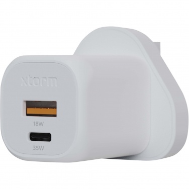 Logo trade promotional products image of: Xtorm XEC035 GaN² Ultra 35W wall charger - UK plug