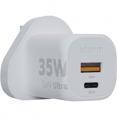 Logo trade advertising products image of: Xtorm XEC035 GaN² Ultra 35W wall charger - UK plug