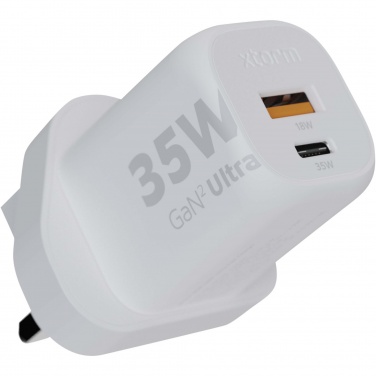 Logo trade corporate gifts picture of: Xtorm XEC035 GaN² Ultra 35W wall charger - UK plug