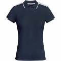 Tamil short sleeve women's sports polo, Navy Blue / White