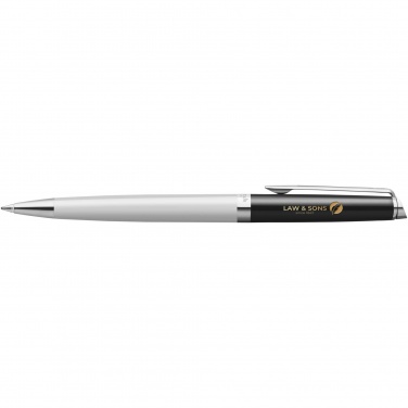 Logo trade promotional giveaways picture of: Hemisphere colour blocking ballpoint pen with palladium trim