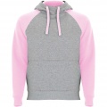 Badet unisex two-tone hoodie, Heather grey / Light pink